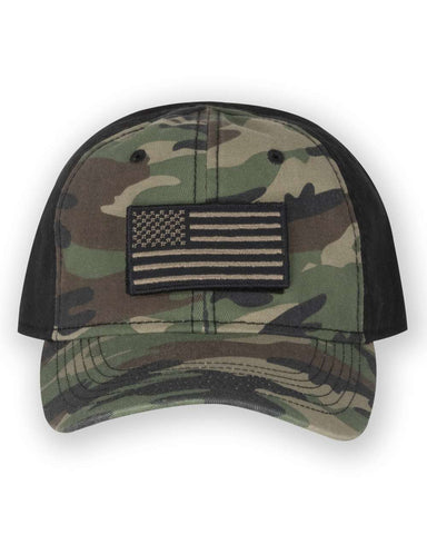 Dri Duck 3353 - Tactical Cap, US Flag Patch, Camo Hat - 3353