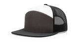 Richardson 7-Panel Trucker Snapback Hat, Flat Bill - 168 - Lot of 12 Hats (1 Dozen)