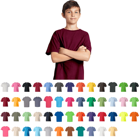 Gildan 5000B, G500B - Kids/Youth Heavy Cotton™ T-Shirt, Blank, Bulk Shirts