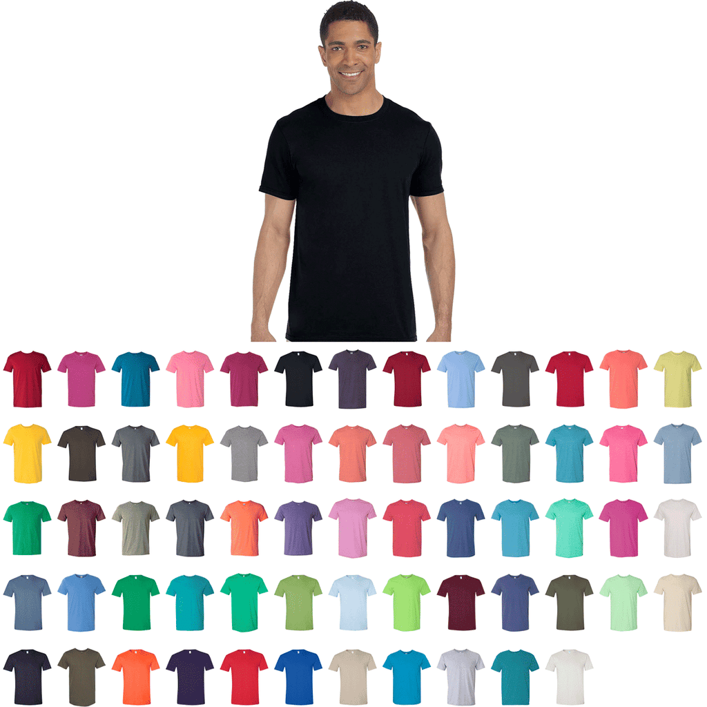 Gildan Men's Soft Style Long Sleeve T-Shirt - 100% Cotton, Crew Neck, Basic Tee (Orange, Small)