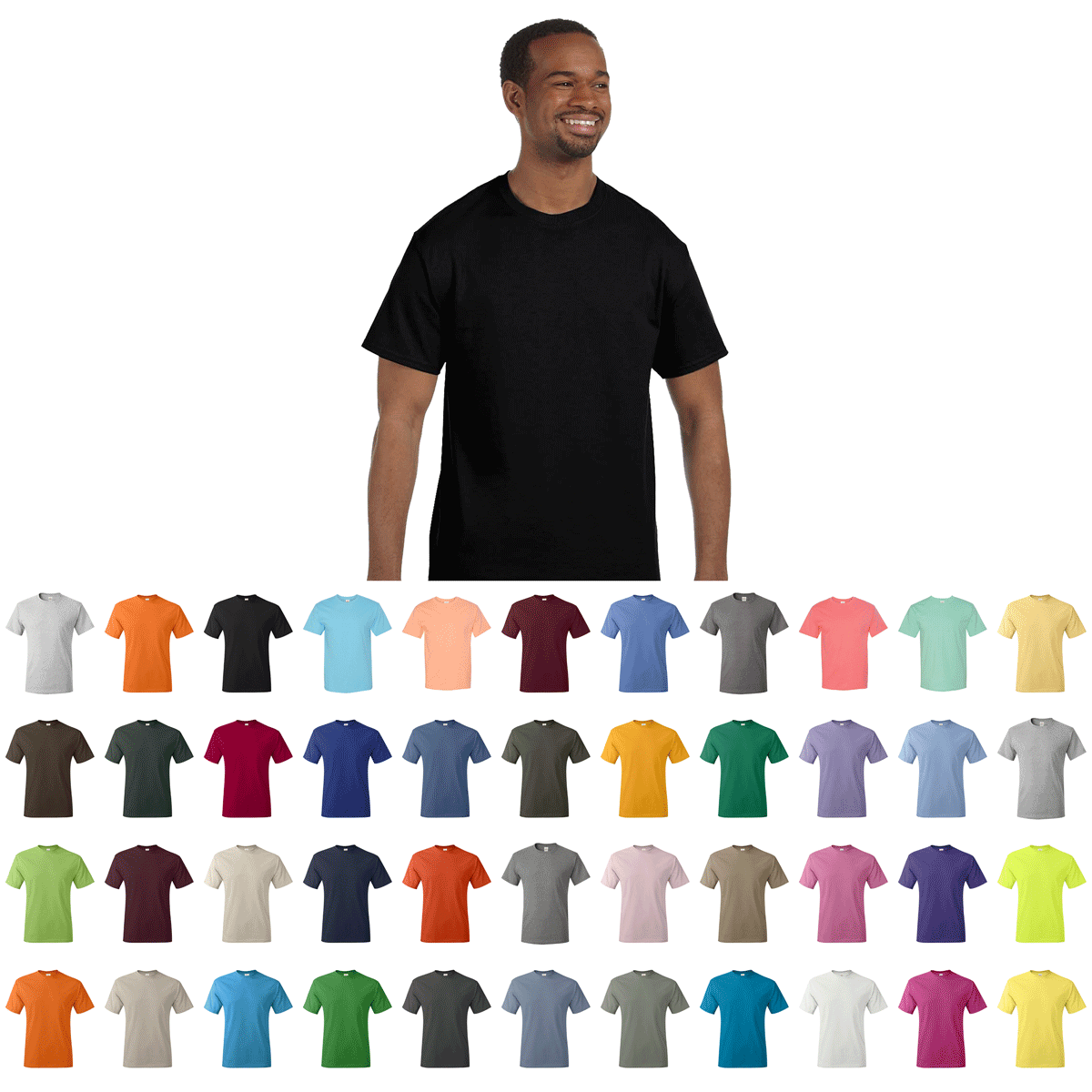 Hanes Men's Tagless 100% Cotton T-Shirt (4XL, Deep Red) - Preshrunk, Lay Flat Collar - View #10
