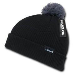 Everest Beanie, Knit Cap, Cuffed Beanie with Pom - Cuglog K002 - 