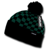 Changbai Checker Beanie, Plaid Knit Cap, Soft Cuff Beanie with Pom Pom - Cuglog K019