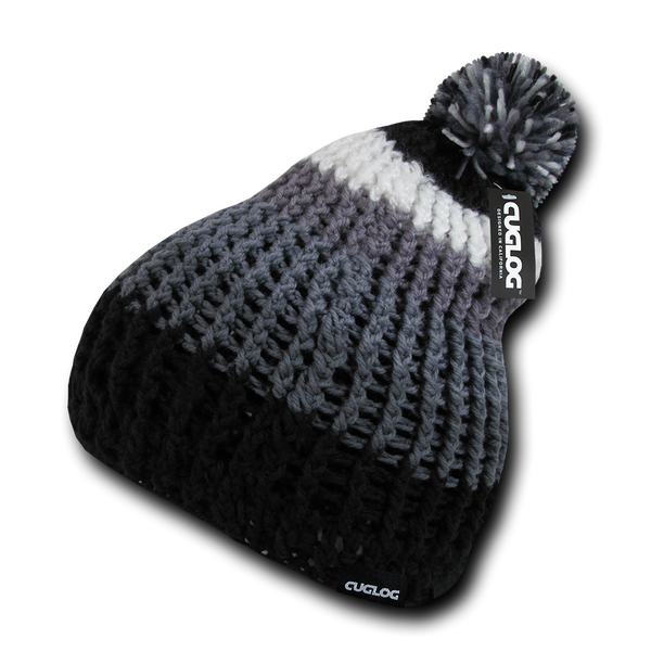 Matterhorn Pom Beanie, Extra Thick Knit Cap - Cuglog K024