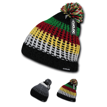 Matterhorn Pom Beanie, Extra Thick Knit Cap - Cuglog K024