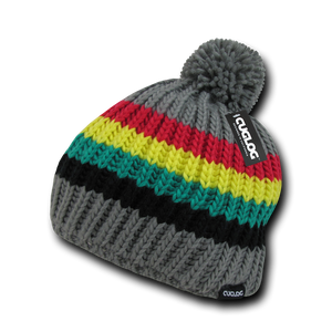 Mont Ventoux Beanie, Knit Cap, Cable Knit with Pom Pom - Cuglog K028 - 