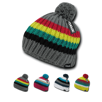 Mont Ventoux Beanie, Knit Cap, Cable Knit with Pom Pom - Cuglog K028