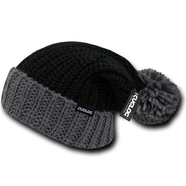 Rainier Beanie, Knit Cap, Cuff Beanie with Pom Pom - Cuglog K030