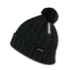 Vesuvius Beanie, Knit Cap, Thick Cable Knit Cuff Beanie with Pom Pom - Cuglog K031