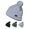 Vesuvius Beanie, Knit Cap, Thick Cable Knit Cuff Beanie with Pom Pom - Cuglog K031