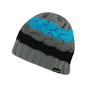 St. Helens Striped Beanie, Thick Knit Cap - Cuglog K034 - 