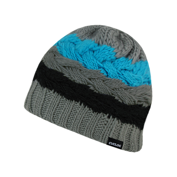 St. Helens Striped Beanie, Thick Knit Cap - Cuglog K034