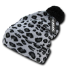 Leopard Print Kids Beanie, Pom Pom Youth Knit Hat, Cheetah Print Beanie, Atakora - Cuglog, Decky K040