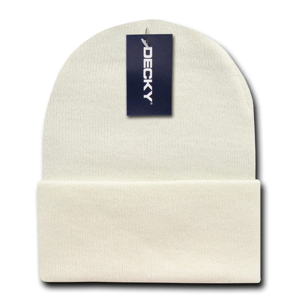 Wholesale Bulk Long Cuffed Beanie, Blank Promo Acrylic Knit Beanie - Decky KCP