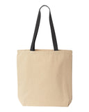 Liberty Bags Natural Tote with Contrast-Color Handles, Cotton Canvas Tote Bag - 8868