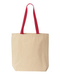 Liberty Bags Natural Tote with Contrast-Color Handles, Cotton Canvas Tote Bag - 8868