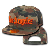 Los Angeles LA City Camo Snapback Flat Bill Hat, Camo/Orange