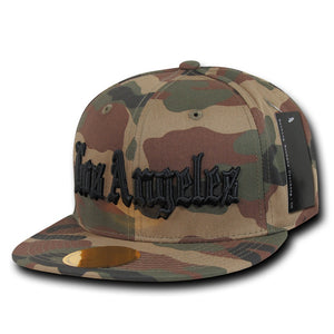 Los Angeles LA City Camo Snapback Flat Bill Hat, Camo/Black - 