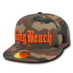 Long Beach City Camo Snapback Flat Bill Hat, Camo/Orange - Picture 1 of 2