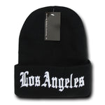 Los Angeles LA City Beanie Knit Cap, Black/White - Picture 1 of 1