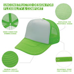 Nissun Neon Color Foam Mesh Trucker Hats Caps, Blank Two Tone Snapbacks