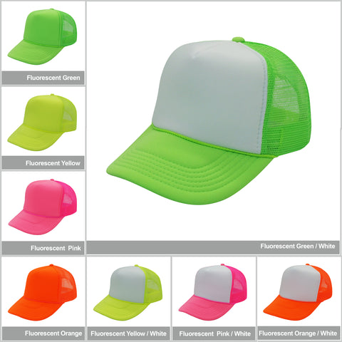 Nissun Neon Mesh The – Caps, Snapback Foam Wholesale Park Hats Two Tone Blank Color Trucker