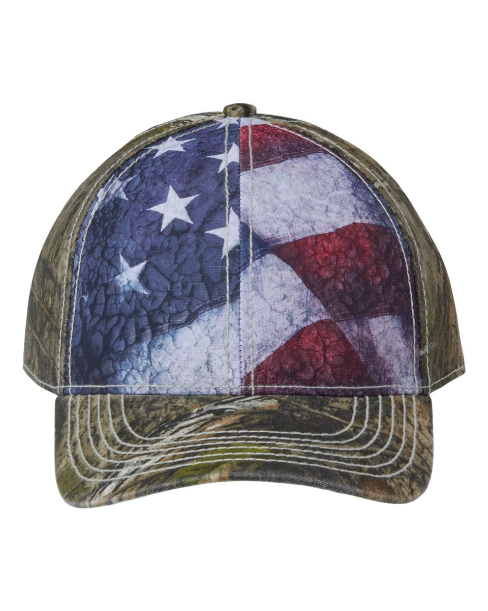 Outdoor Cap SUS100 - Camo with Flag Sublimated Front Panel Cap – The ...