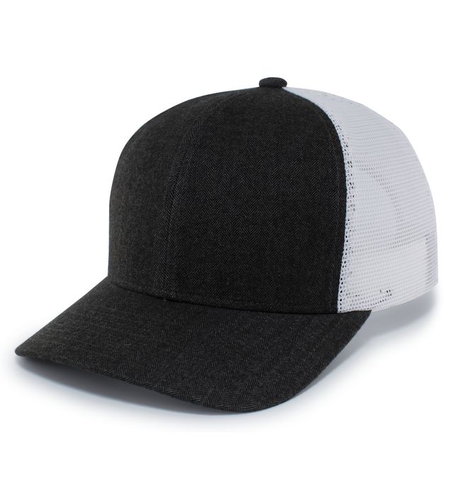 Enlarged view of Pacific Headwear P124 - Herringbone Trucker Cap