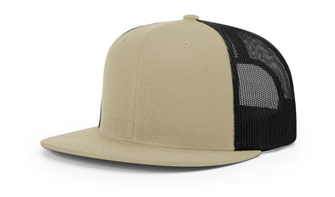 Richardson 511 Flatbill Trucker Snapback Cap - Unisex Adjustable Hat In Navy/White, One Size Fits Most