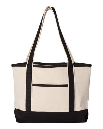 Q-Tees 20L Small Deluxe Tote, Heavy Cotton Canvas Tote Bag - Q125800