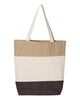 Q-Tees 11L Tri-Color Tote, Cotton Canvas Tote Bag - Q125900