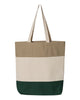 Q-Tees 11L Tri-Color Tote, Cotton Canvas Tote Bag - Q125900