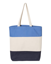 Q-Tees 11L Tri-Color Tote, Cotton Canvas Tote Bag - Q125900