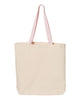 Q-Tees 11L Canvas Tote with Contrast-Color Handles, Tote Bag - Q4400