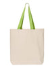 Q-Tees 11L Canvas Tote with Contrast-Color Handles, Tote Bag - Q4400