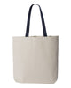 Q-Tees 11L Canvas Tote with Contrast-Color Handles, Tote Bag - Q4400
