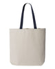 Q-Tees 11L Canvas Tote with Contrast-Color Handles, Tote Bag - Q4400