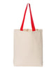 Q-Tees 11L Canvas Tote with Contrast-Color Handles, Tote Bag - Q4400