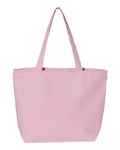 Q-Tees 25L Zippered Tote, Heavy Cotton Canvas Tote Bag - Q611 - Picture 10 of 25