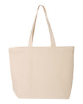 Q-Tees 25L Zippered Tote, Heavy Cotton Canvas Tote Bag - Q611 - Picture 1 of 25
