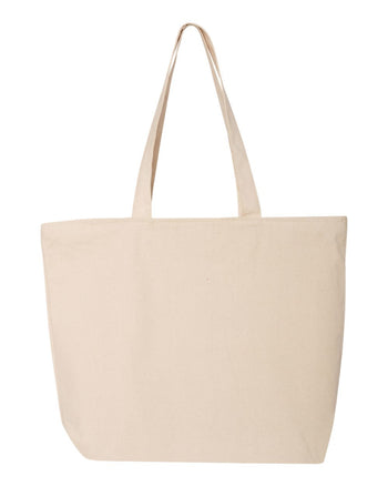 Q-Tees 25L Zippered Tote, Heavy Cotton Canvas Tote Bag - Q611