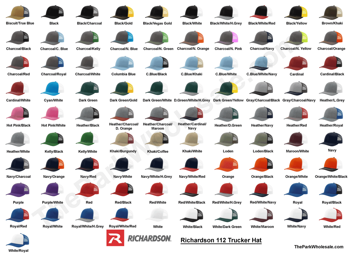 Richardson® 112 Trucker Hat Snapback Cap Wholesale – The Park Wholesale