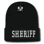 Sheriff Law Enforcement Knit Beanie Cap - Black - R81