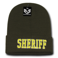 Sheriff Law Enforcement Knit Beanie Cap - Olive - R81