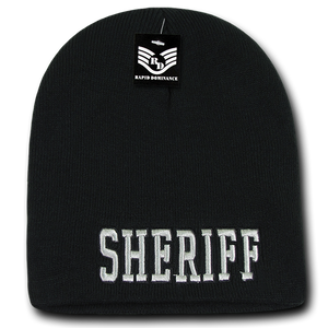 Sheriff Law Enforcement Knit Beanie Cap - Black - R90 - 
