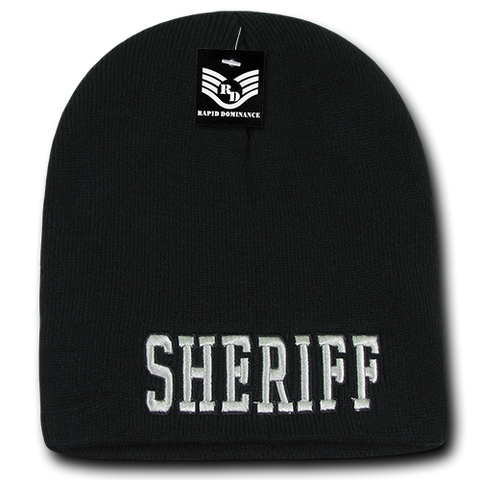 Sheriff Law Enforcement Knit Beanie Cap - Black - R90