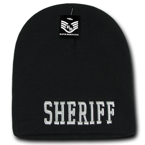 Sheriff Law Enforcement Knit Beanie Cap - Black - R90