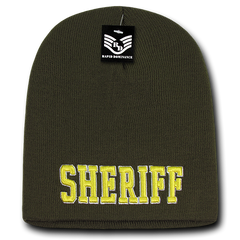 Sheriff Law Enforcement Knit Beanie Cap - Olive - R90 - 