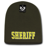 Sheriff Law Enforcement Knit Beanie Cap - Olive - R90
