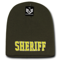 Sheriff Law Enforcement Knit Beanie Cap - Olive - R90